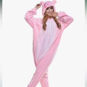 NEW Pig Animal Onesie Costume Adult Pajamas One Piece Cosplay Costume